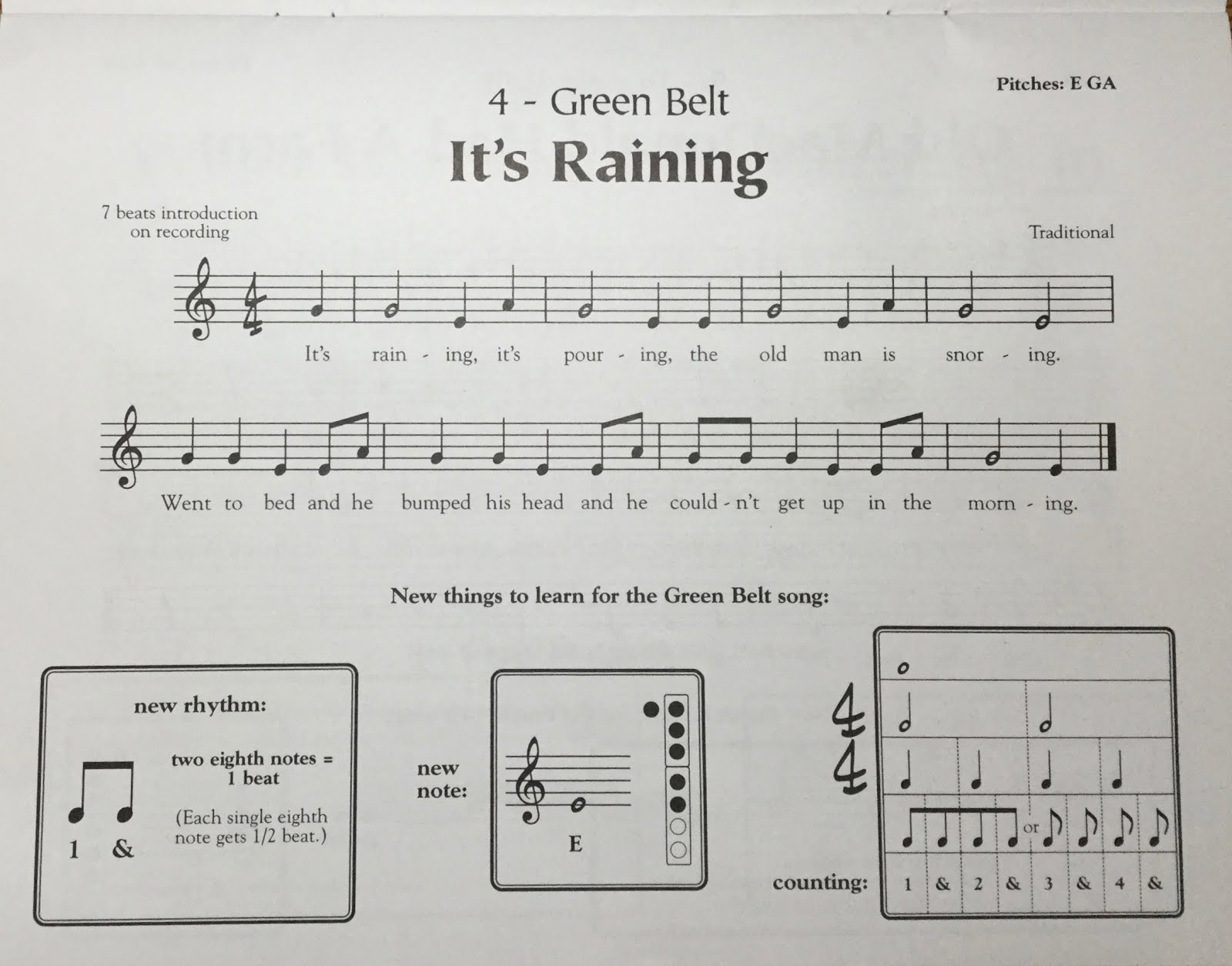 Crestview Recorder Karate: Green Belt - It's Raining