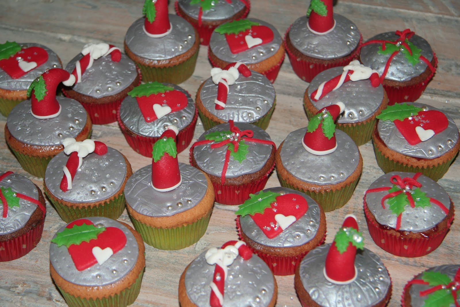 lekker zoet kerst cupcakes..........