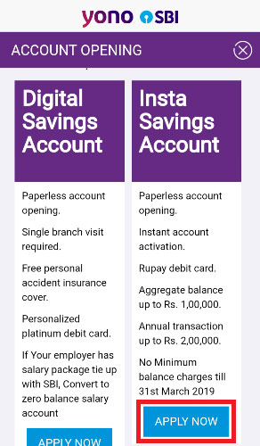 How To Open SBI Insta Saving Account Through SBI YONO App ...