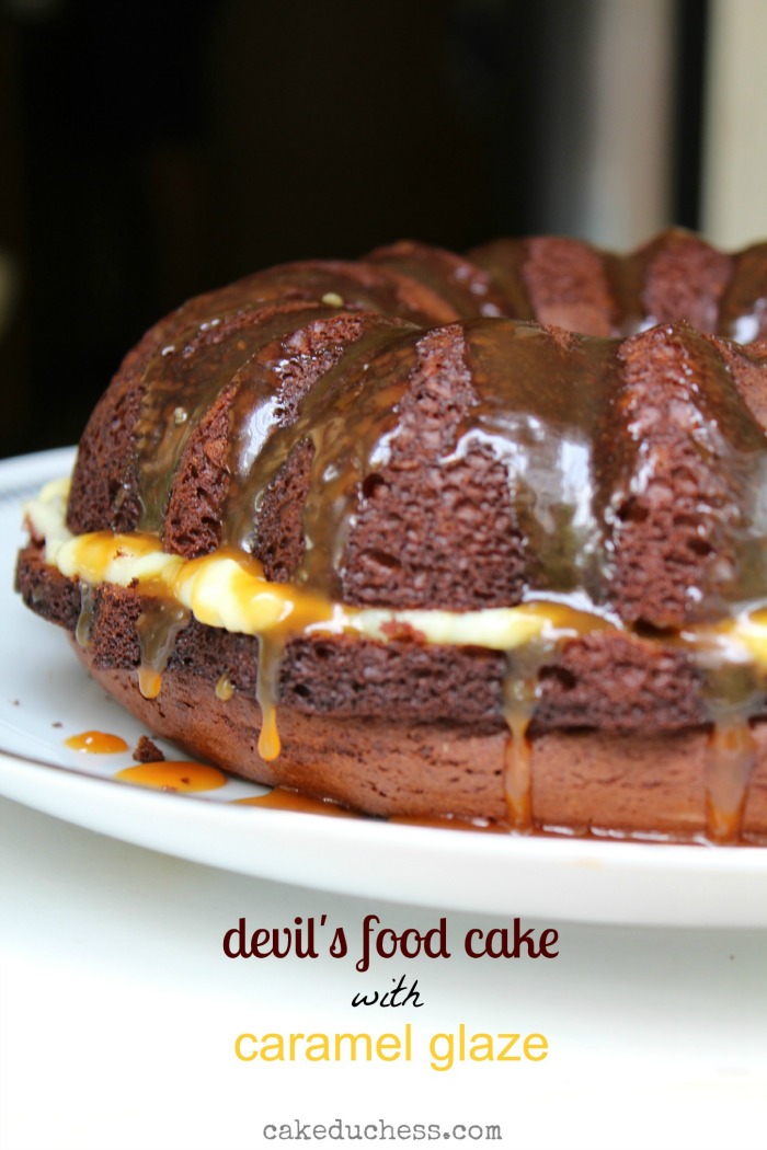 Devil's Food Bundt Cake with Caramel Glaze Savoring Italy