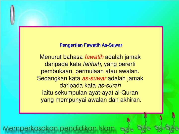 Fawatih As Suwar Pendidikan Islam Tingkatan 1 Smk Jabi