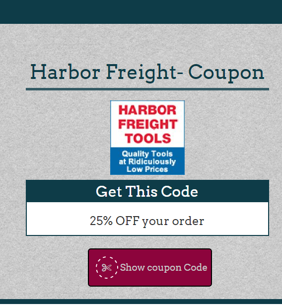 Harbor Freight 35% Coupon Code May 2017