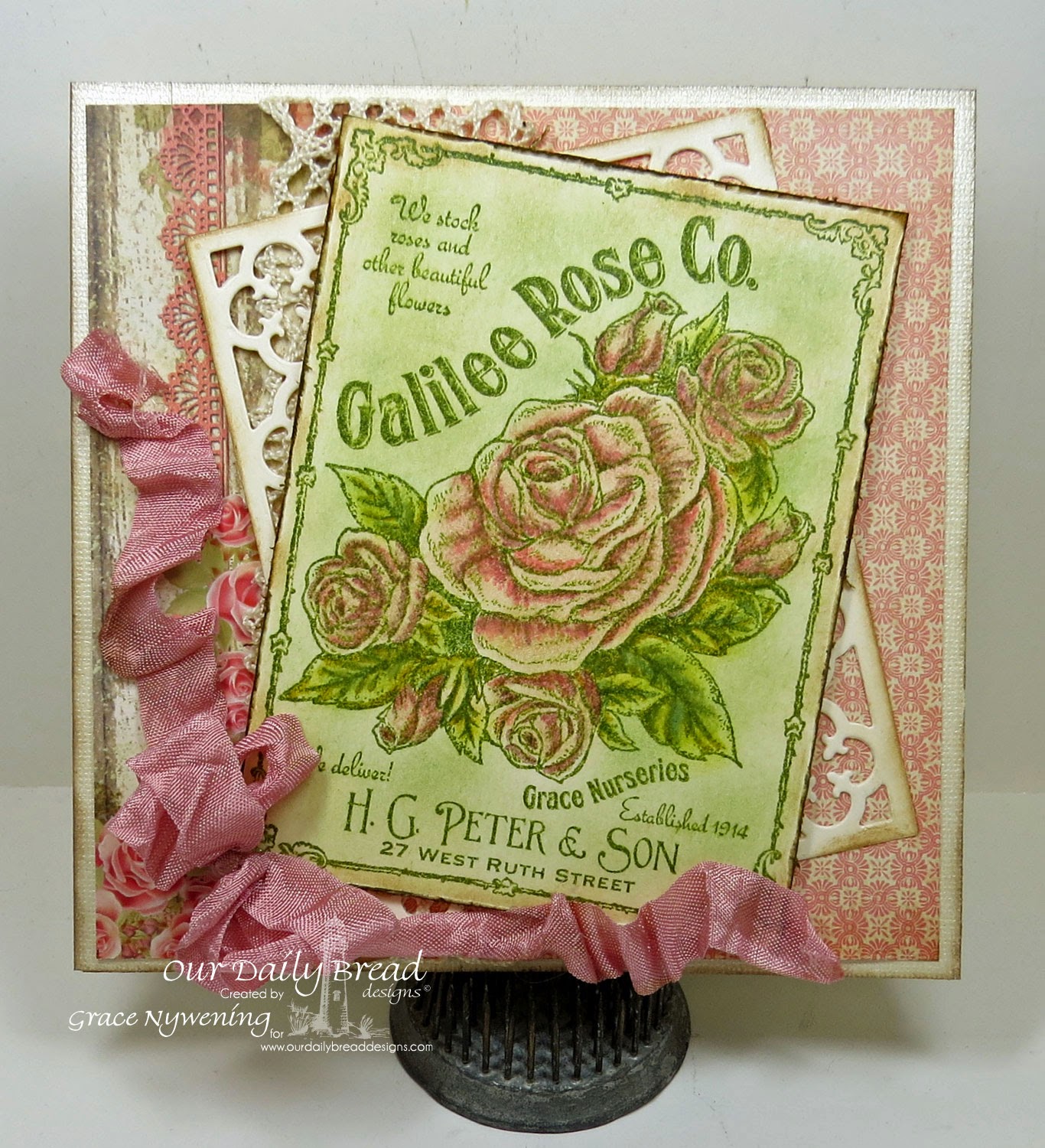 Our Daily Bread designs stamps, Galilee Rose, ODBD Blushing Rose Paper Collection, ODBD Quatrefoil Die, deisnged by Grace Nywening