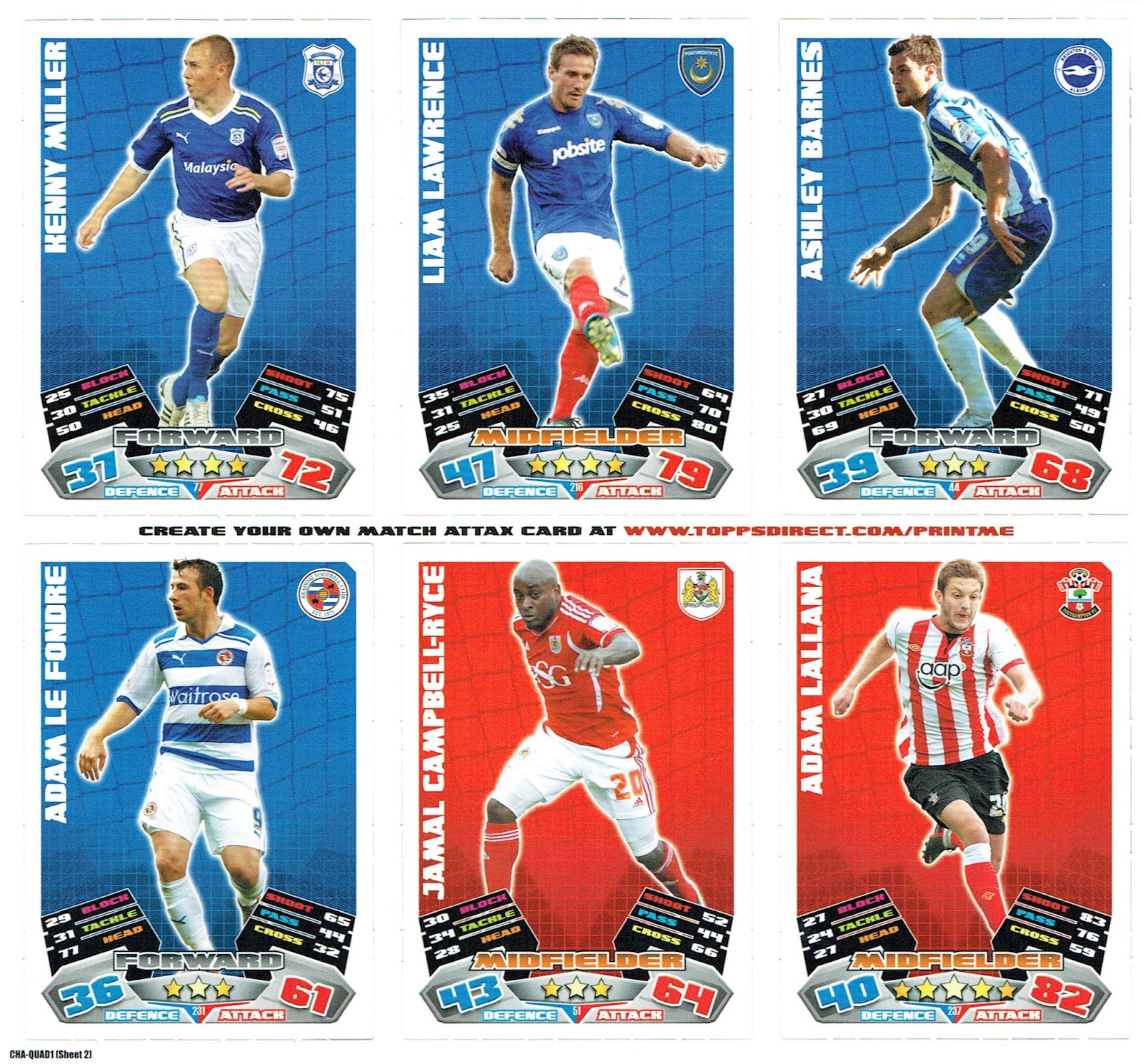 MATCH ATTAX CHAMPIONSHIP 2012/2013 12/13 CARD SET of 9 + MANAGER CARD by  TOPPS