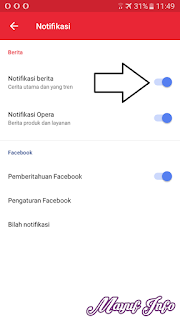 Cara Menonaktifkan Mematikan Notifikasi/Pemberitahuan Berita Di Browser Opera Mini Android iPhone