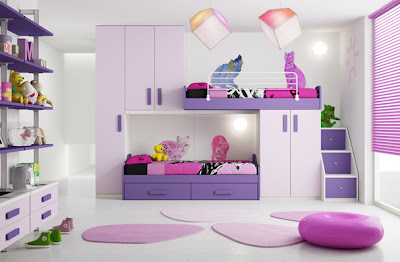 dormitorio rosa y lila