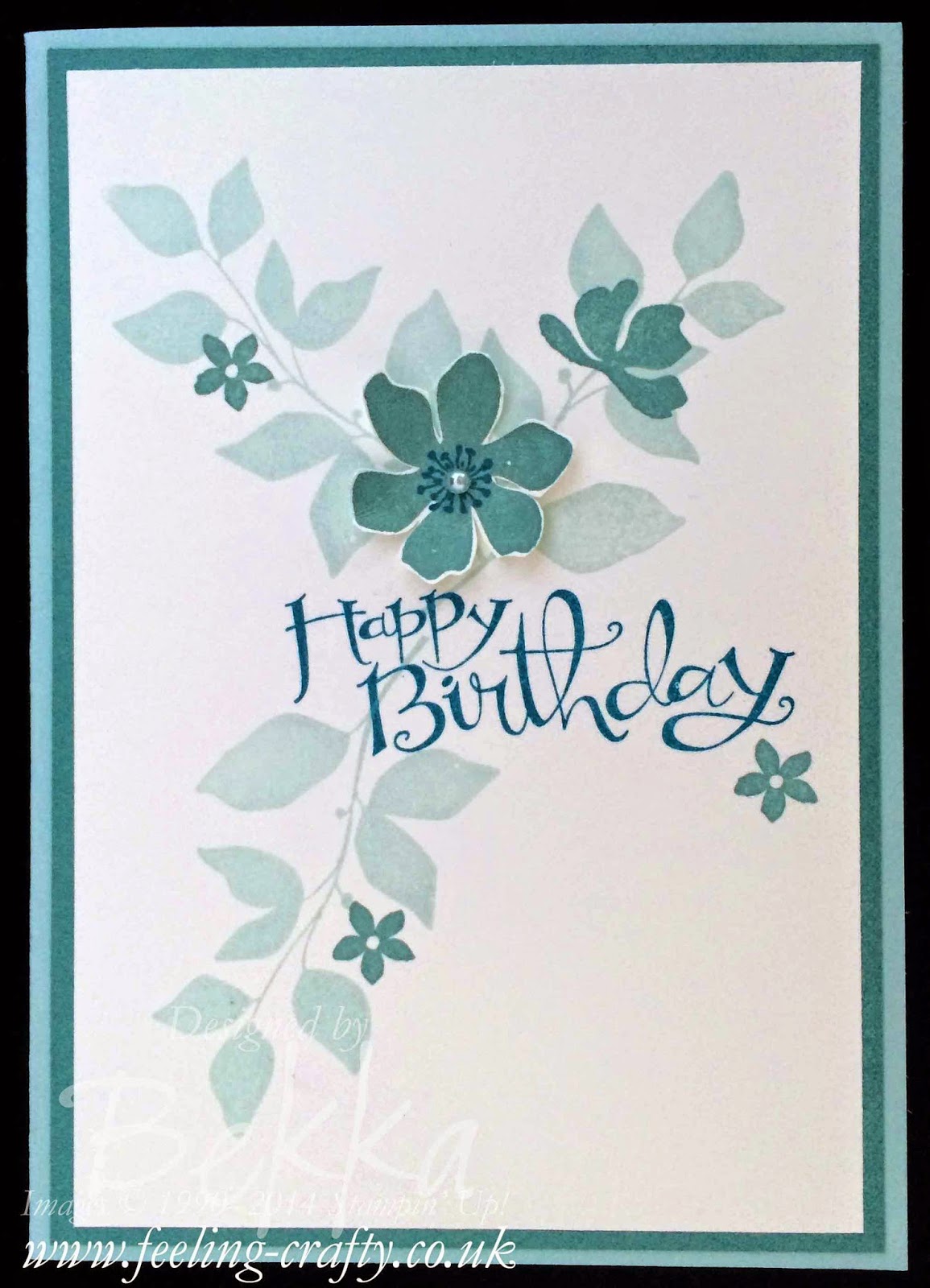Stylish Blue Birthday Card using Summer Silhouettes from Stampin' Up!
