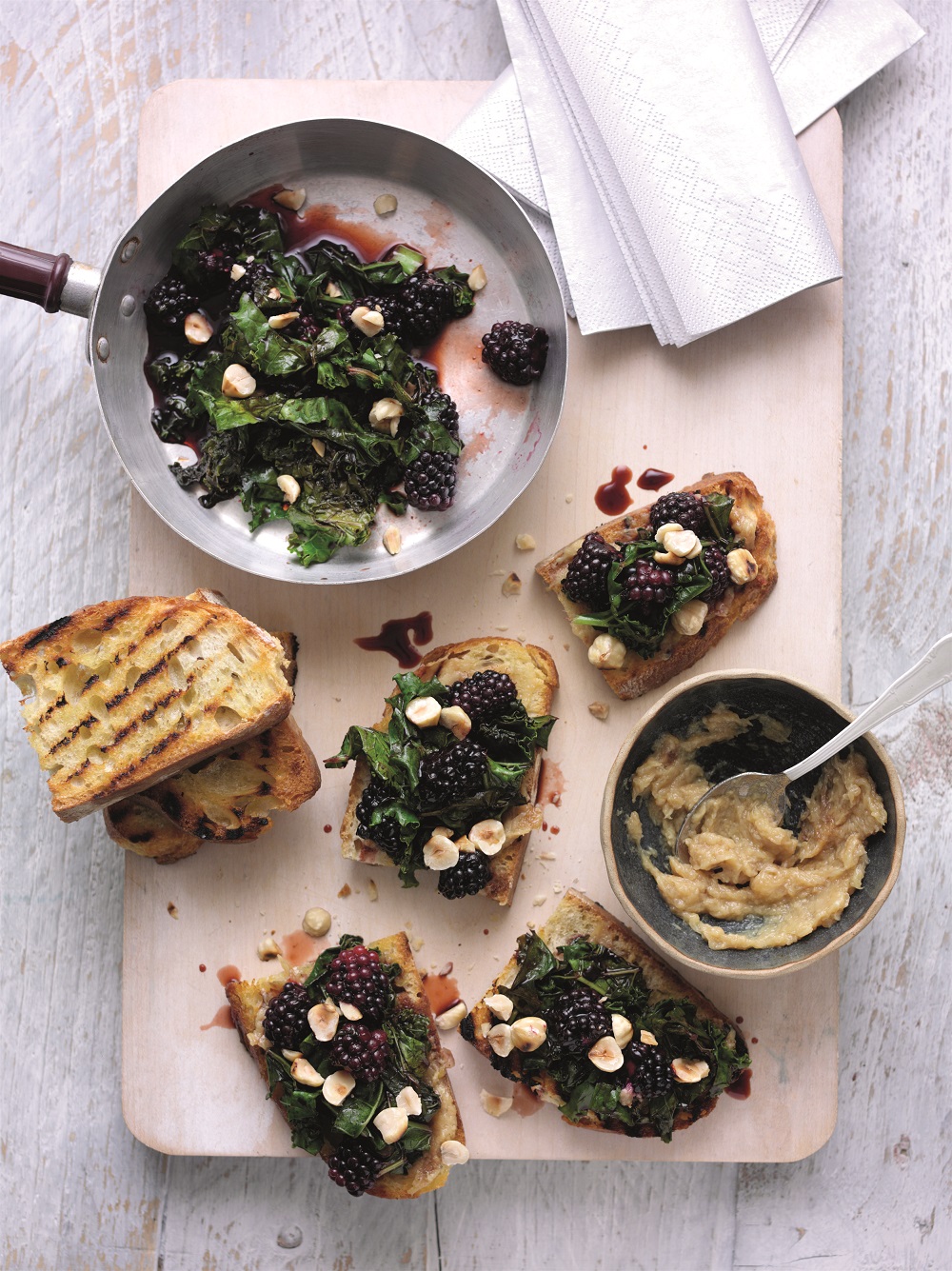 Superberry Kale And Roasted Garlic Bruschetta
