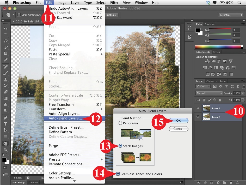 Tuto 25 Utiliser AUTOALIGN et AUTOBLEND LAYERS pour Combiner les Photos Tuto 25 Utiliser AUTOALIGN et AUTOBLEND LAYERS pour Combiner les Photos