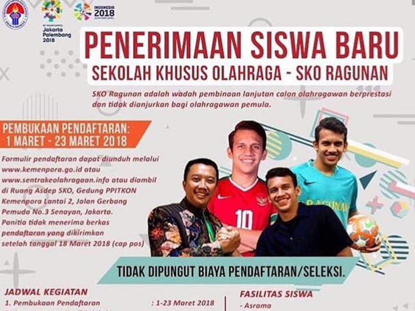 Penerimaan Siswa Baru Sekolah Khusus Olahraga Ragunan 2018