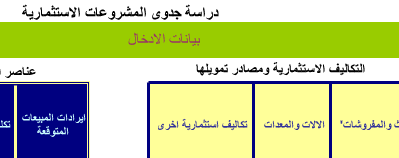 نموذج اكسيل لدراسة الجدوى الاقتصادية للمشاريع Al Mo7aseb Al Mo3tamad