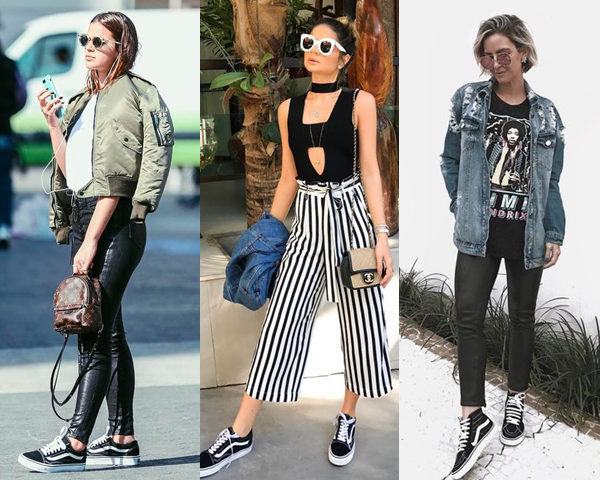 calça flare com vans