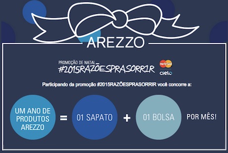 Participar promoção Arezzo natal 2014