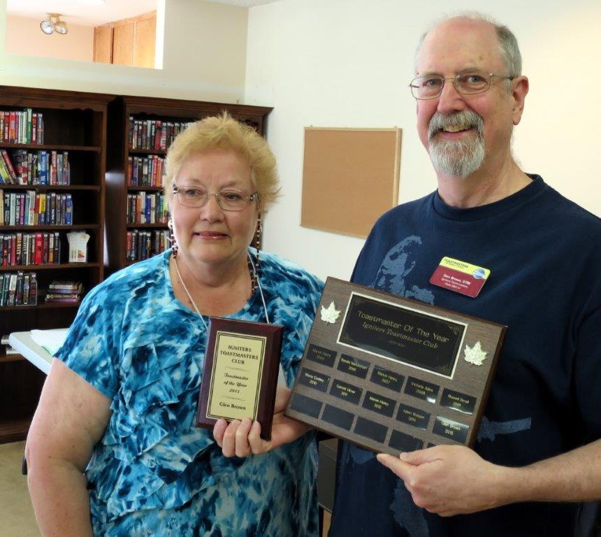 IGNITING SPIRITS Drum roll please! The winner of 2015 Toastmaster of