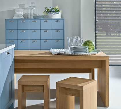 cocina roble claro y azul de hächer küchen3 cocina roble claro y azul