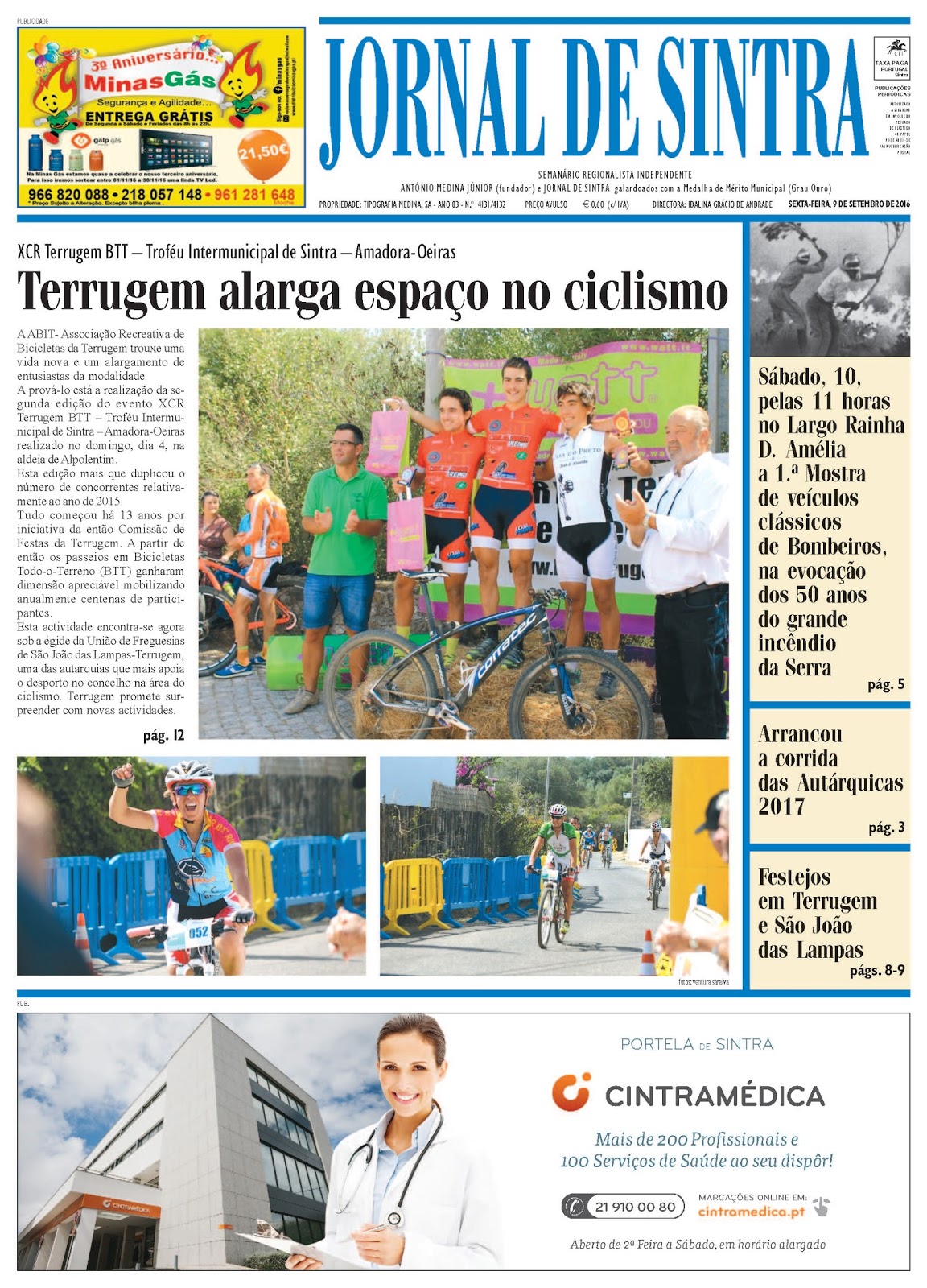 Capa da edição de 09-09-2016
