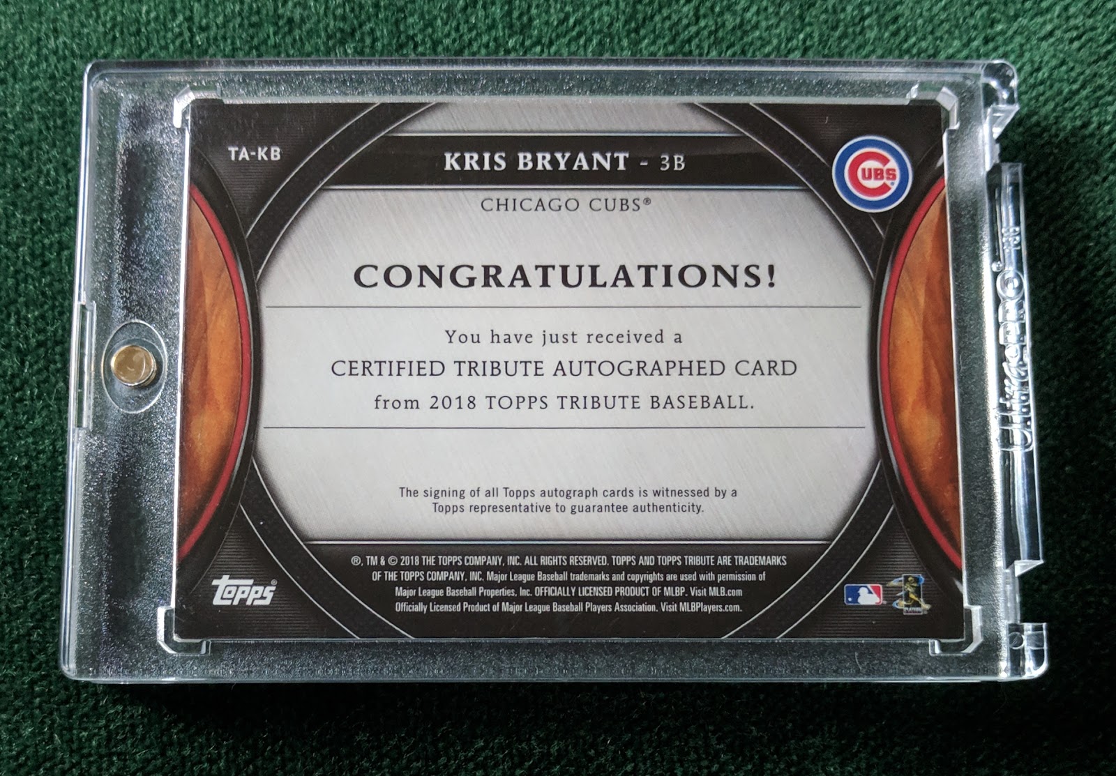 Baseball Card Breakdown Kris Bryant auto redeemed