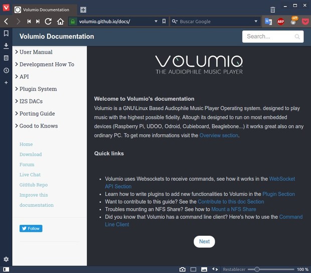 Volumio frente a piCorePlayer en la Raspberry Pi: un análisis comparativo Volumio%2BDocumentation_927