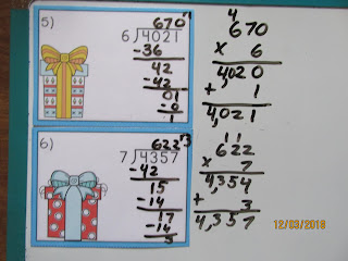 Reindeer Long Division With Remainders Task Cards