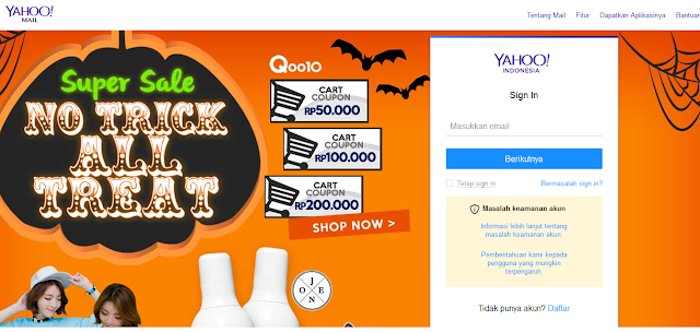 Halaman Sign In Yahoo Mail dipenuhi dengan Iklan Halaman Sign In Yahoo Mail dipenuhi dengan Iklan
