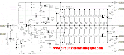 Build a 3000W Stereo Power Amplifier Circuit Diagram | Electronic