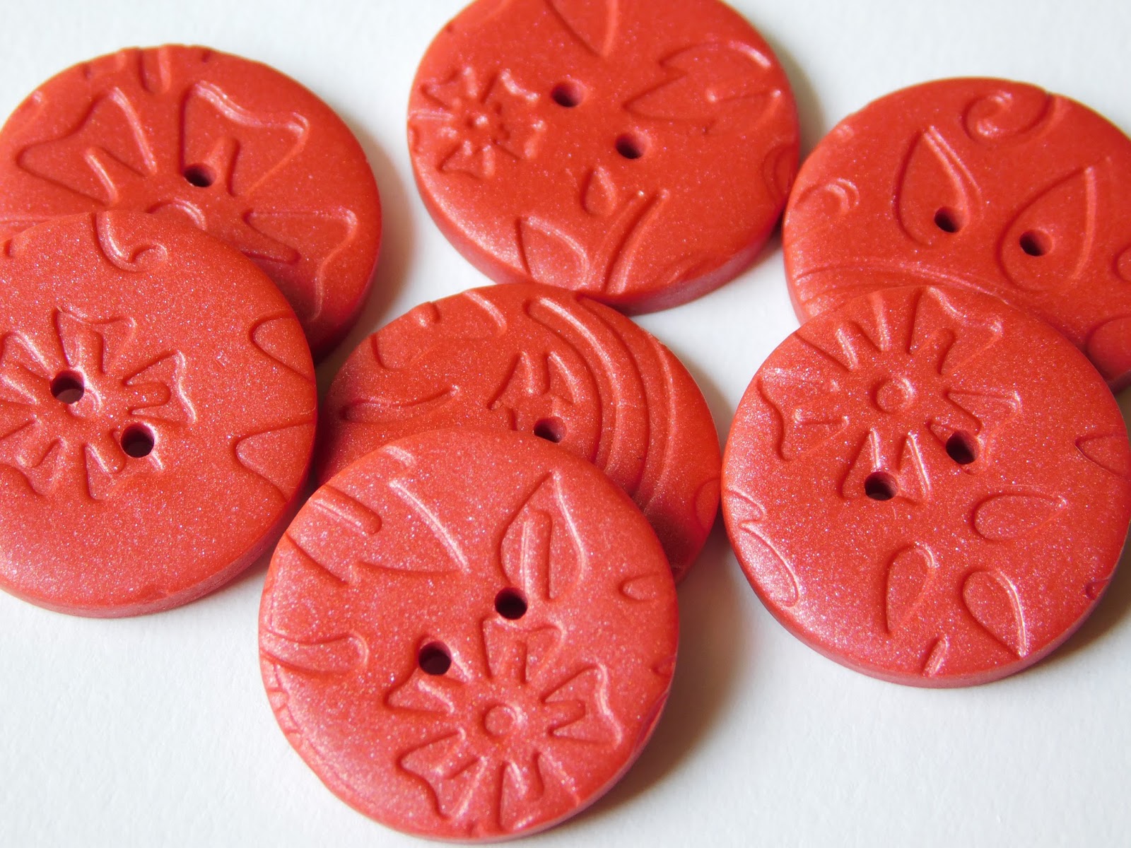 Flowertown Originals Embossing Folders and Polymer Clay Buttons