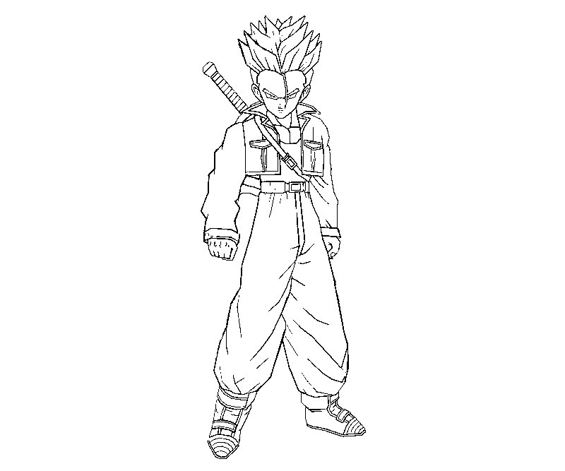 dbz coloring pages trunks - photo #12