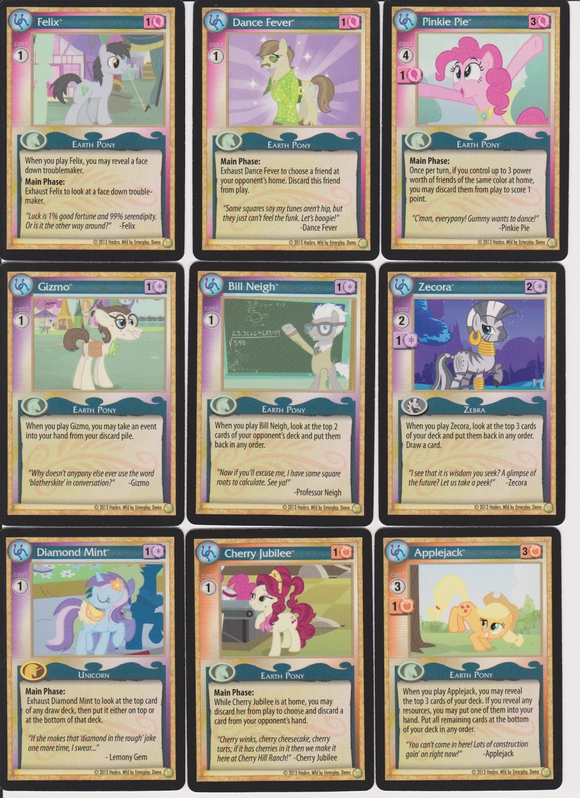 Equestria Daily MLP Stuff! All Cards from the MLP CCG Test Event at