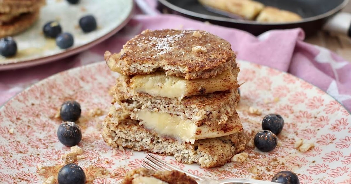 HOME OF HAPPY: MANDELPANCAKES {MIT GEBRATENER BANANE UND WALNÜSSEN}