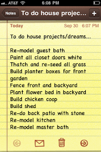 To Do House Projects/Dreams....