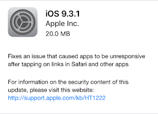 Apple releases iOS 9.3.1 to fix web links crashing bug