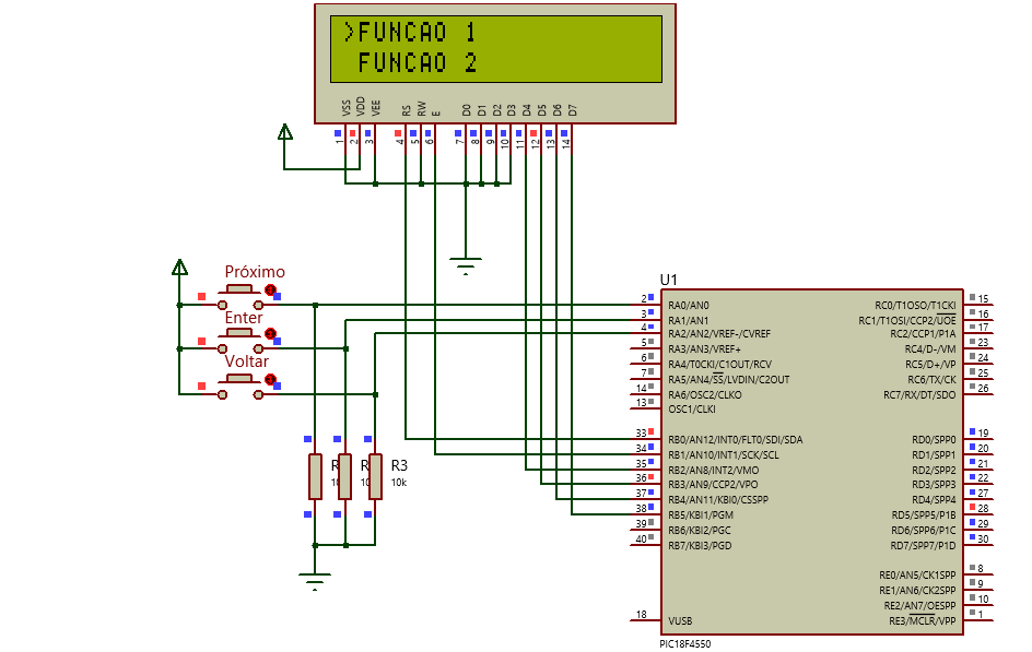 PIC: LCD com Menus - Microcontrolandos