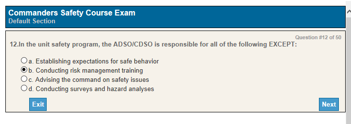 SSD 2 : Commanders Safety Course Answers (2G F94v3 1)