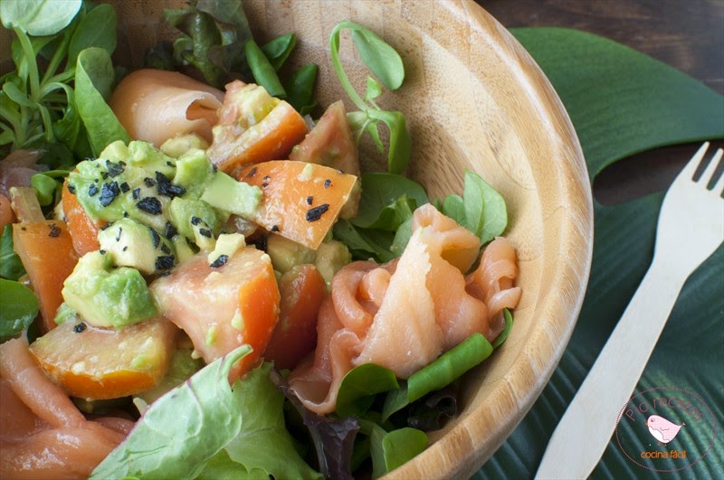 Ensalada de salmón y aguacate Pío Recetas
