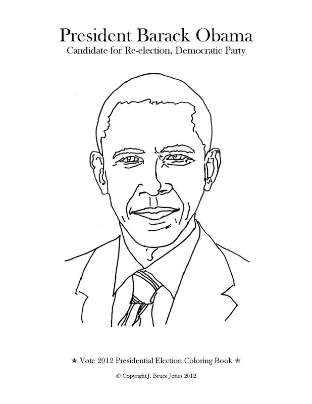President Barack Obama color page for the 2012 Presidential Election title=