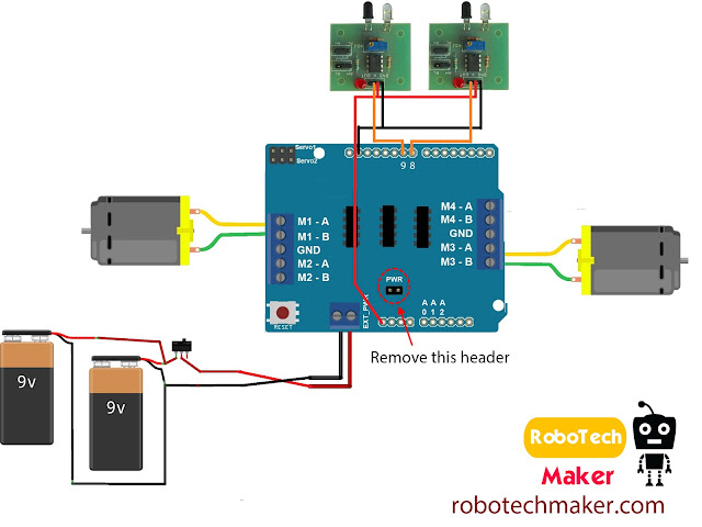 Line Follower Robot Using Arduino Circuit