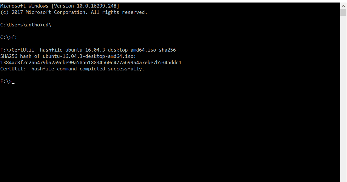 SHA256 Checksum in Windows - Quick Version