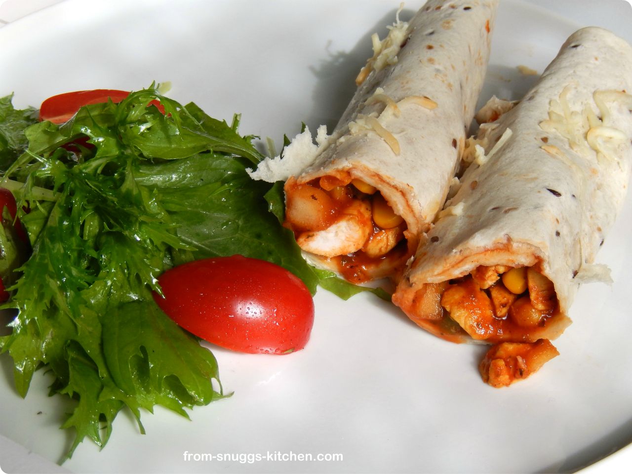 Burrito mit Hähnchen-Füllung - From-Snuggs-Kitchen