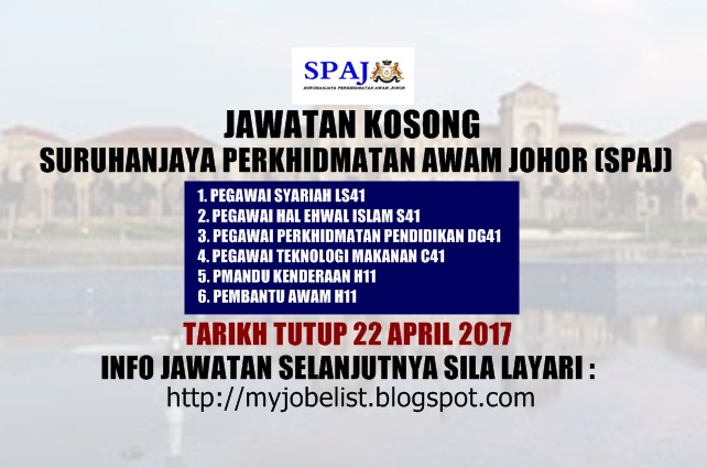 Jawatan Kosong Terkini Di Suruhanjaya Perkhidmatan Awam Johor Spaj Minimum Pmr Gaji Rm1 218 00 Rm9 607 00 Jobcari Com Jawatan Kosong Terkini