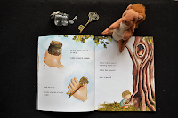 miniature key and squirrel story props for the tree the key and me personalised book