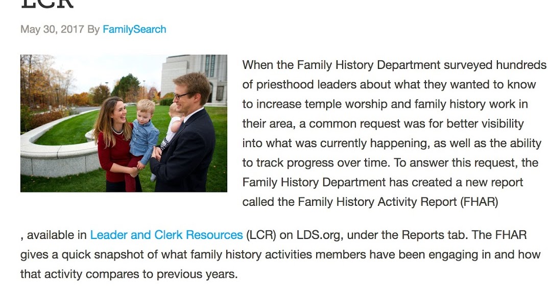 rejoice and be exceeding glad family history reports now