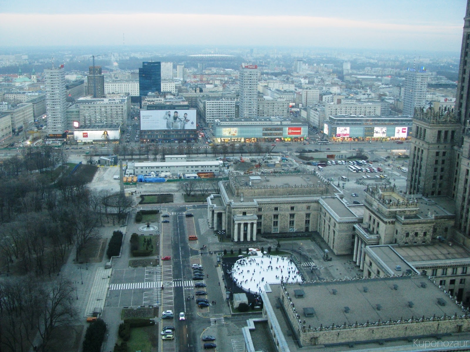 InterContinental Warszawa widok na lodowisko