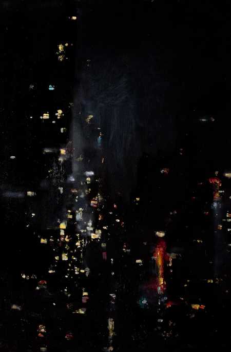 Zachary Johnson pinturas cidades a noite solitárias