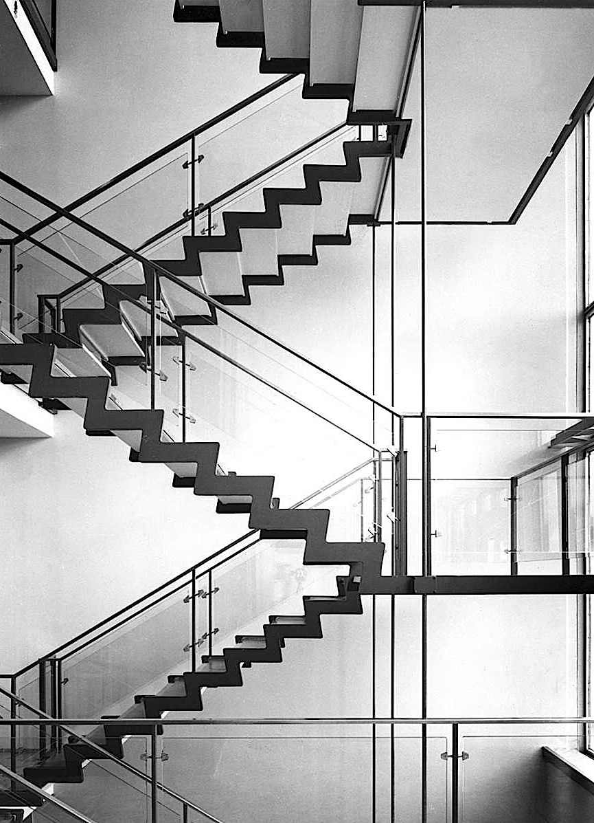 1955 stairs 1955 modern stairs, a photograph