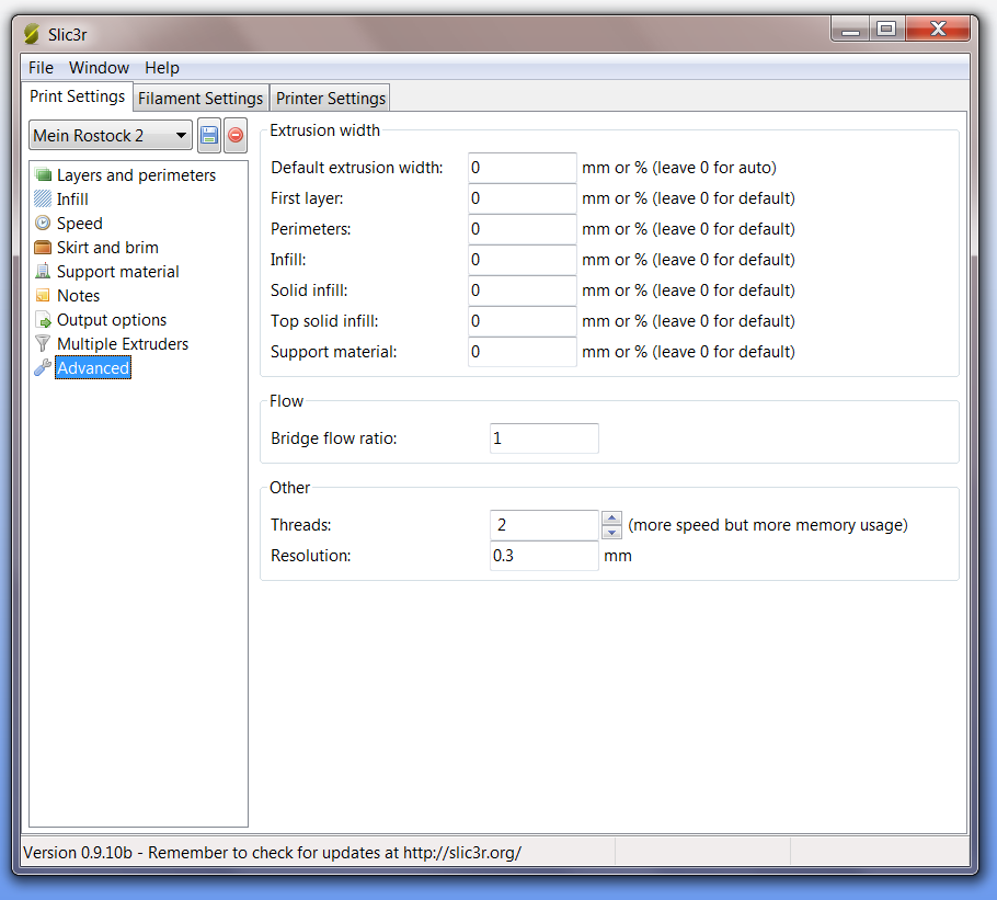 3D Print Technology & Business Repetier Host & Slic3r Settings for