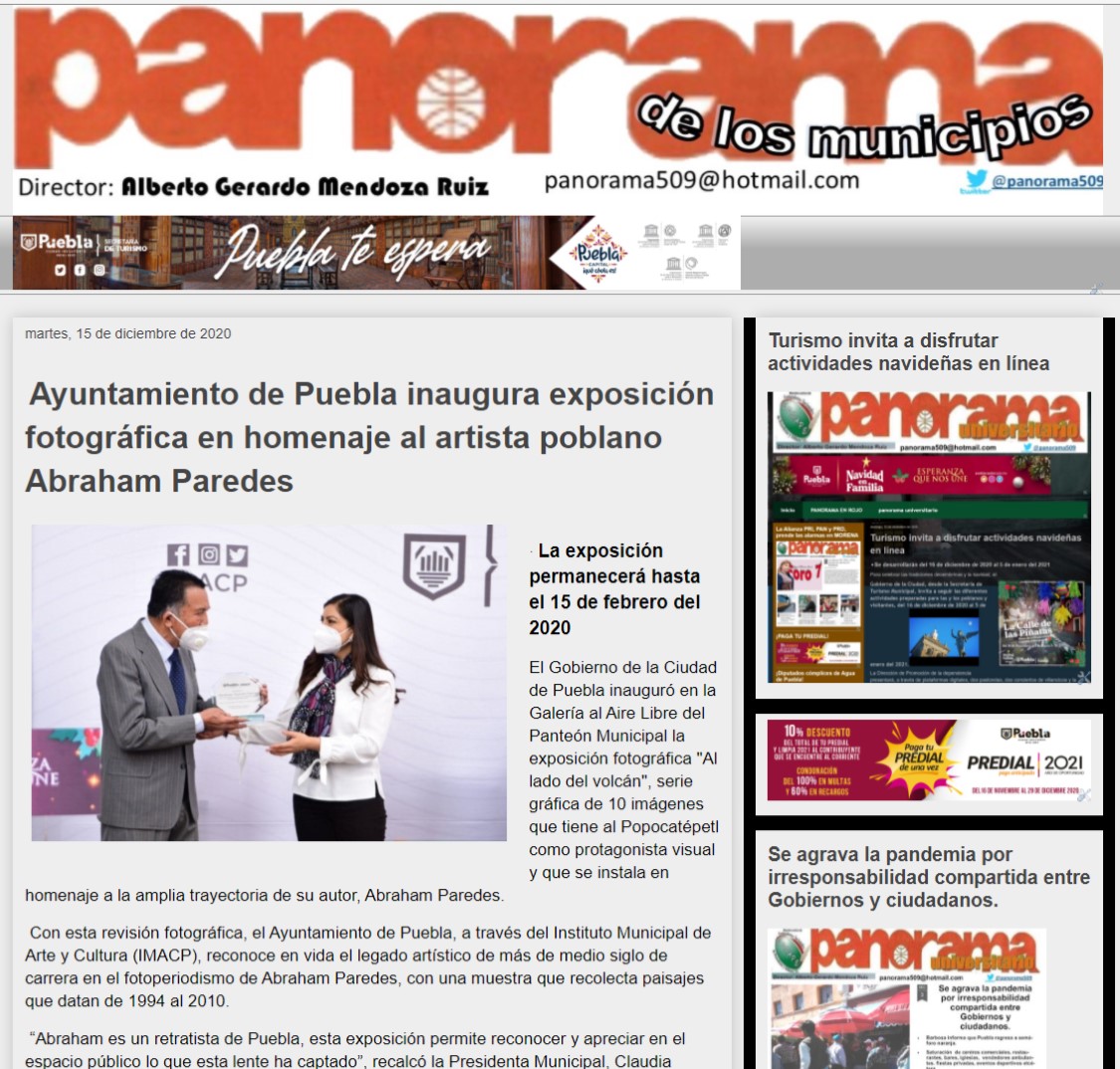 Ayuntamiento de Puebla inaugura exposición fotográfica en homenaje al artista poblano Abraham Pared