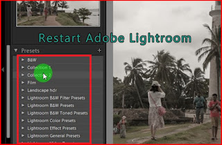 Restart lightroom to apply presets Restart lightroom to apply presets