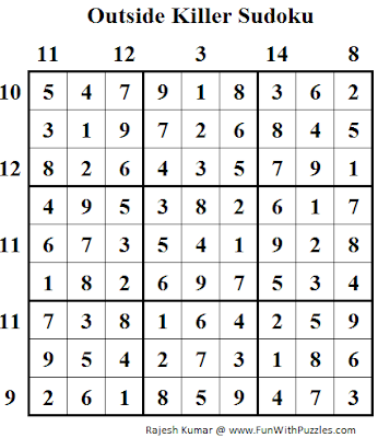 Outside Killer Sudoku (Daily Sudoku League #98) Solution