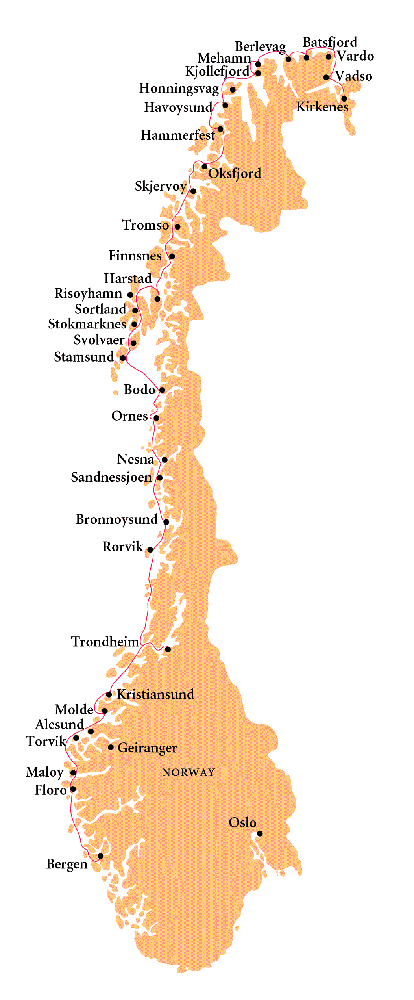 Route Hurtigruten