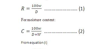relation between moisture regain and moisture content moisture content